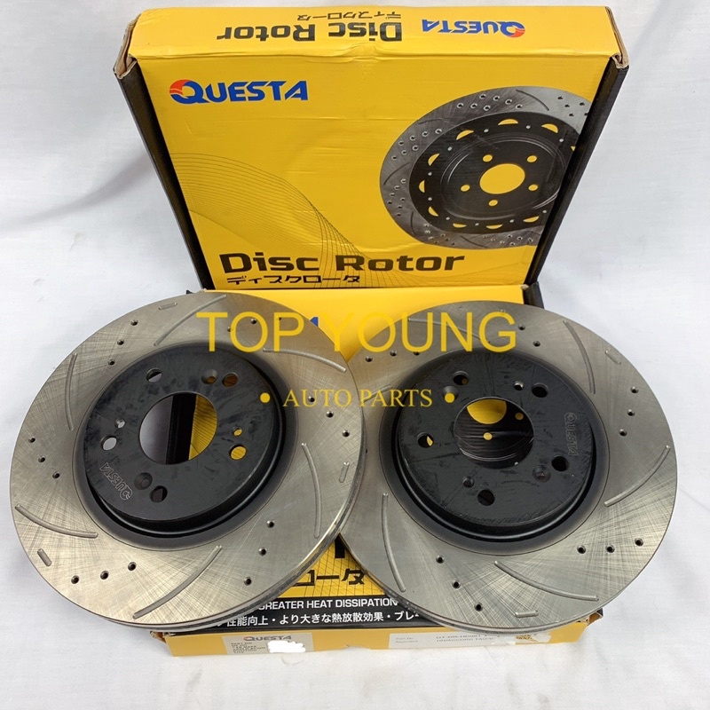 EBC USR7752 EBC 2016+ Honda Civic (Excl Si) USR Blackdash Sport Slotted Rear Rotors main image 1