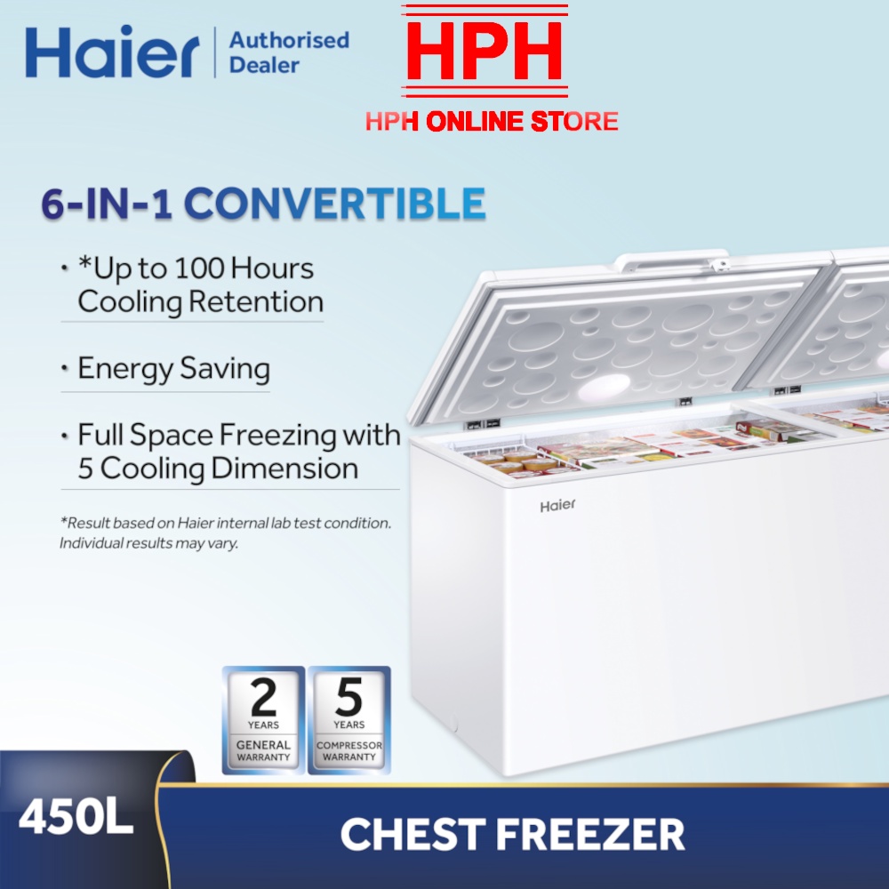 HAIER 450L Chest Freezer BD458HP ( HPH ) Shopee Malaysia