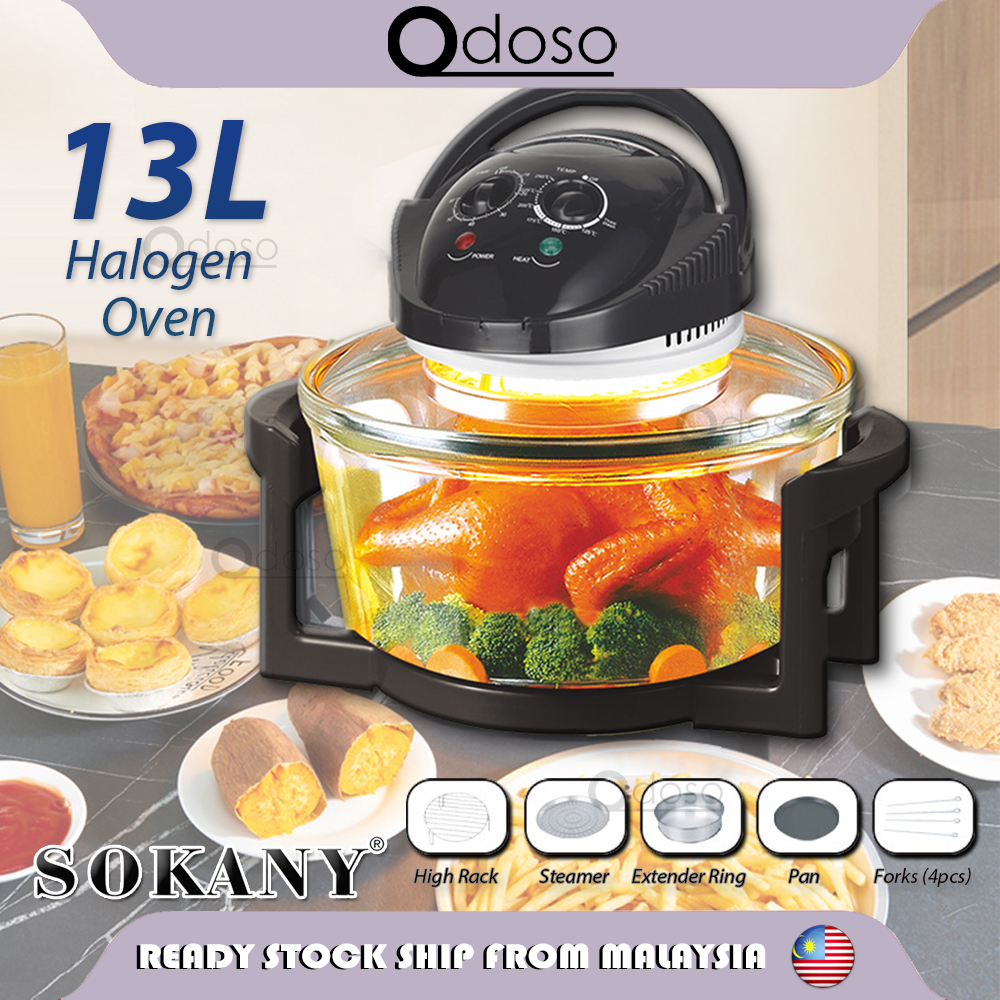 SOKANY SK560 13L Halogen Oven Glass Oven Bowl Air Fryer Oven Toaster