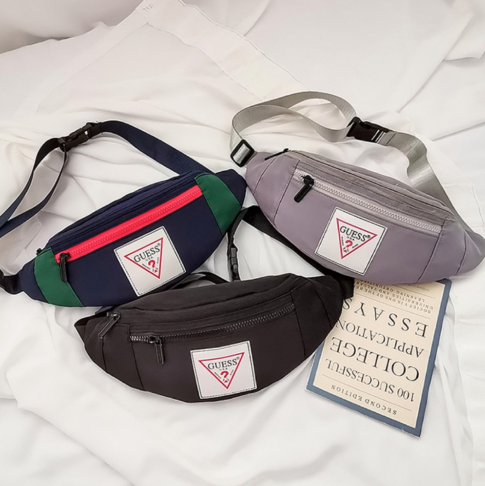 D) High Quality Canvas Nylon Guess Waist Bag Chest Bag Crossbody Bag Shopee Malaysia