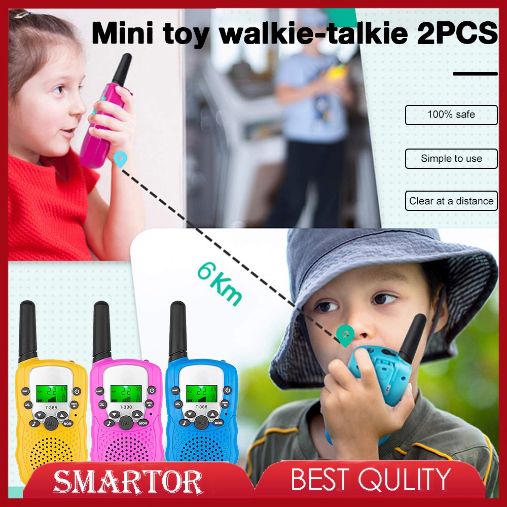 2 Pcs Children Walkie Talkies Kids Boys Girls Long Range UHF 446MHz 8