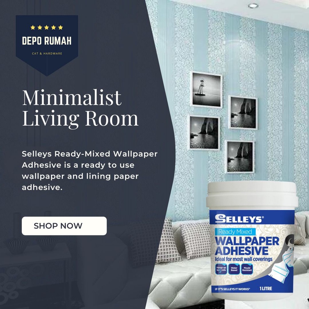 SELLEYS WALL PAPER ADHESIVE 1L (READY MIXED) - Veligaa Hardware