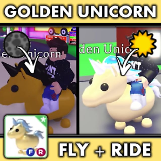 Adopt Me Legendary Golden Unicorn Fly Ride(FR) | Shopee Malaysia