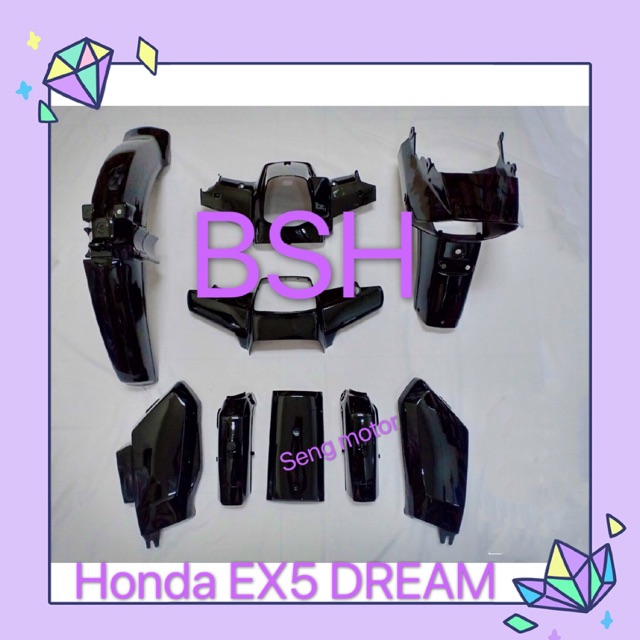 Honda EX5/EX5 Dream Body Cover Set Original BSH black | Shopee Malaysia