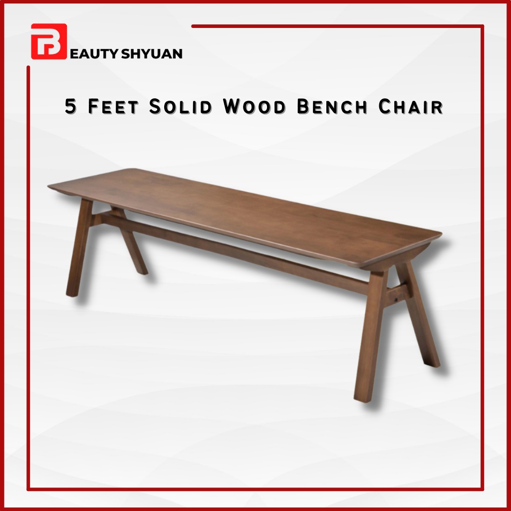 VIVA Solid Wood Bench Chair Stool Dining Chair Dining Bench Bangku ...