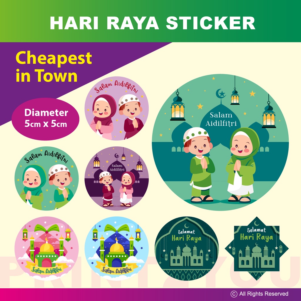 [100PCS] Hari Raya Stickers, Mirrorkote Sticker | Shopee Malaysia