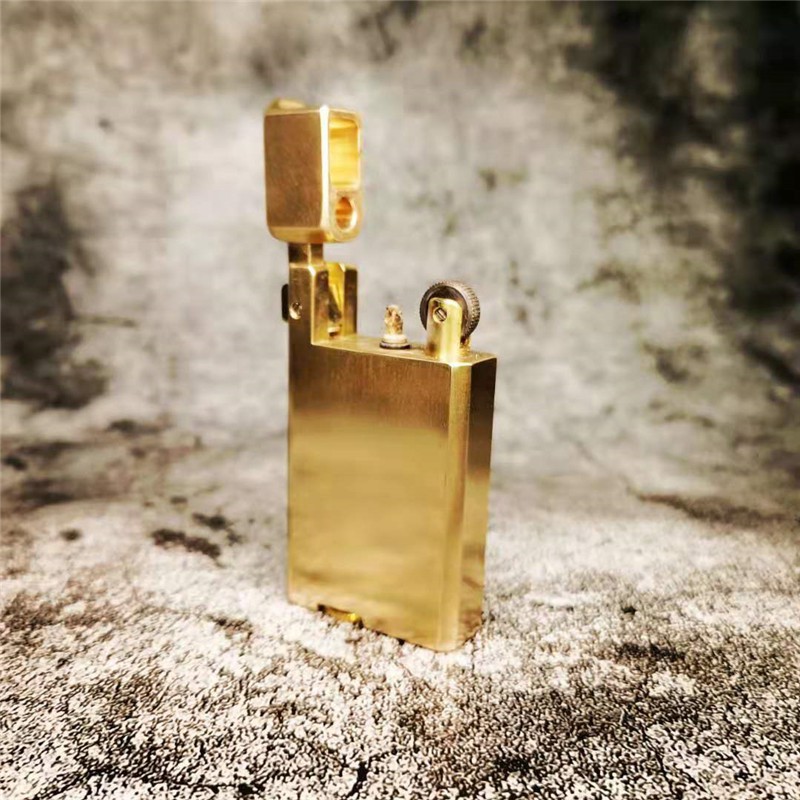 Old man hand-made pure copper kerosene lighter custom free lettering ...