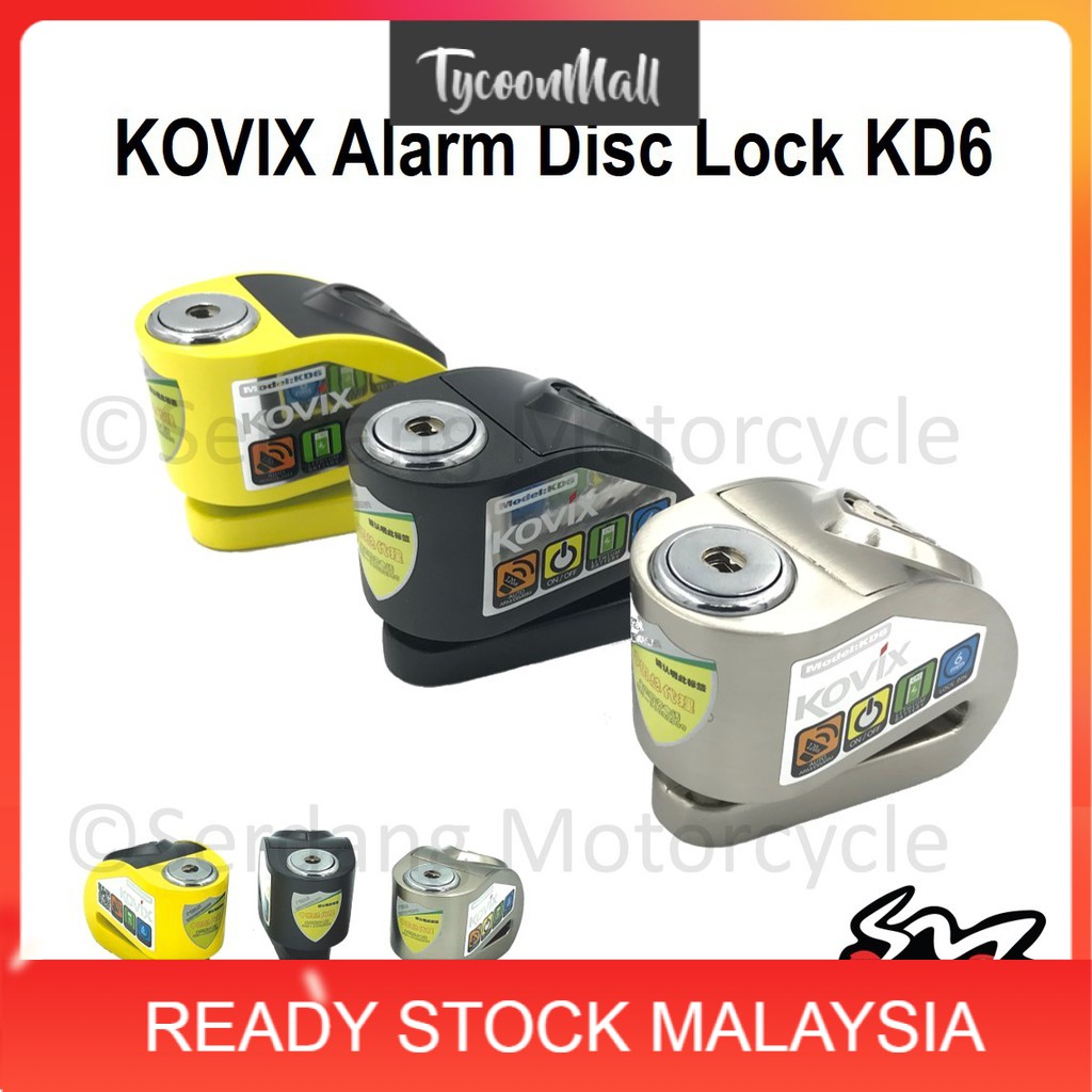 🏅MotorPart🏅 KOVIX Motorcycle Alarm Disc Lock KD6 Anti Theft Motorsikal