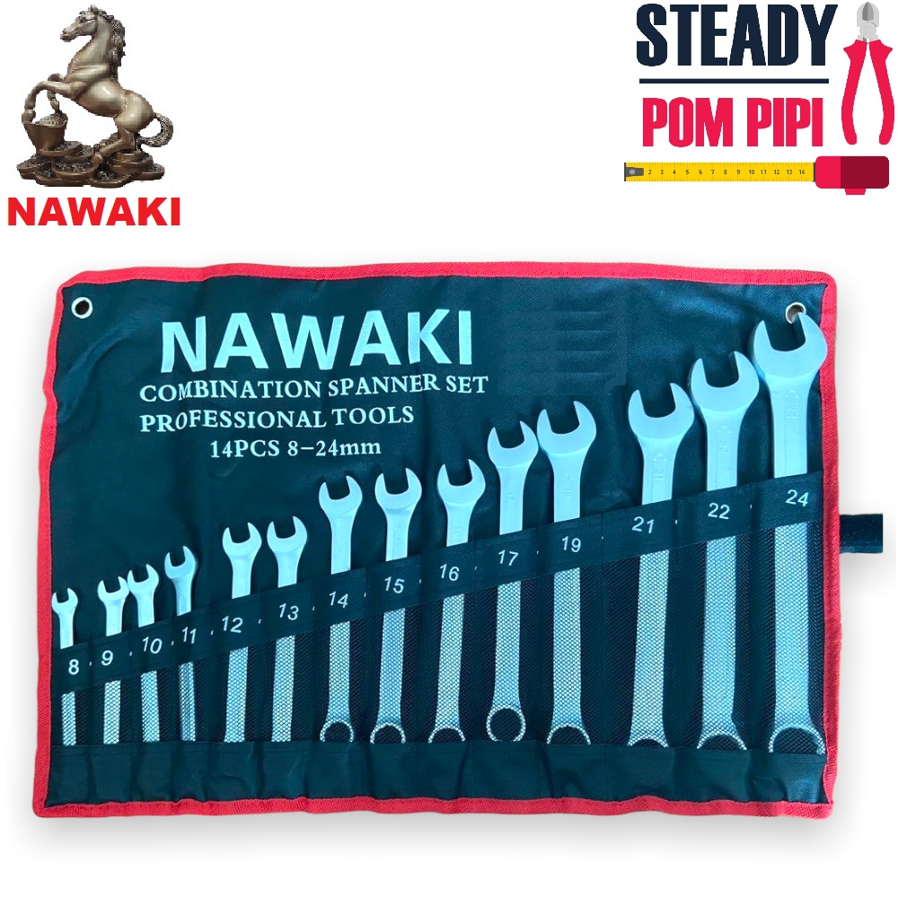 NAWAKI HEAVY DUTY CHROME VANADIUM 824 MM COMBINATION WRENCH SPANNER