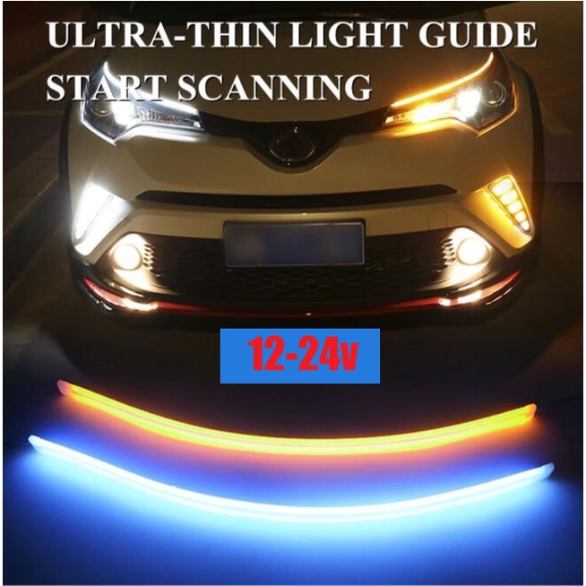 2pcs DRL led strip Flexible Waterproof Strip Start Scanning Led light ...