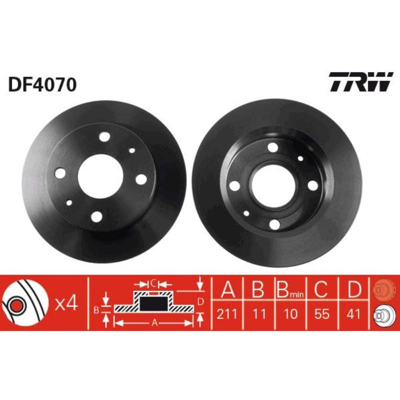 TRW DISC ROTOR FRONT SET - PERODUA KELISA / KENARI / VIVA | Shopee Malaysia