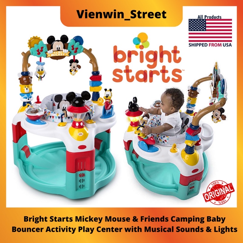 Bright starts mickey mouse best sale activity saucer camping with friends