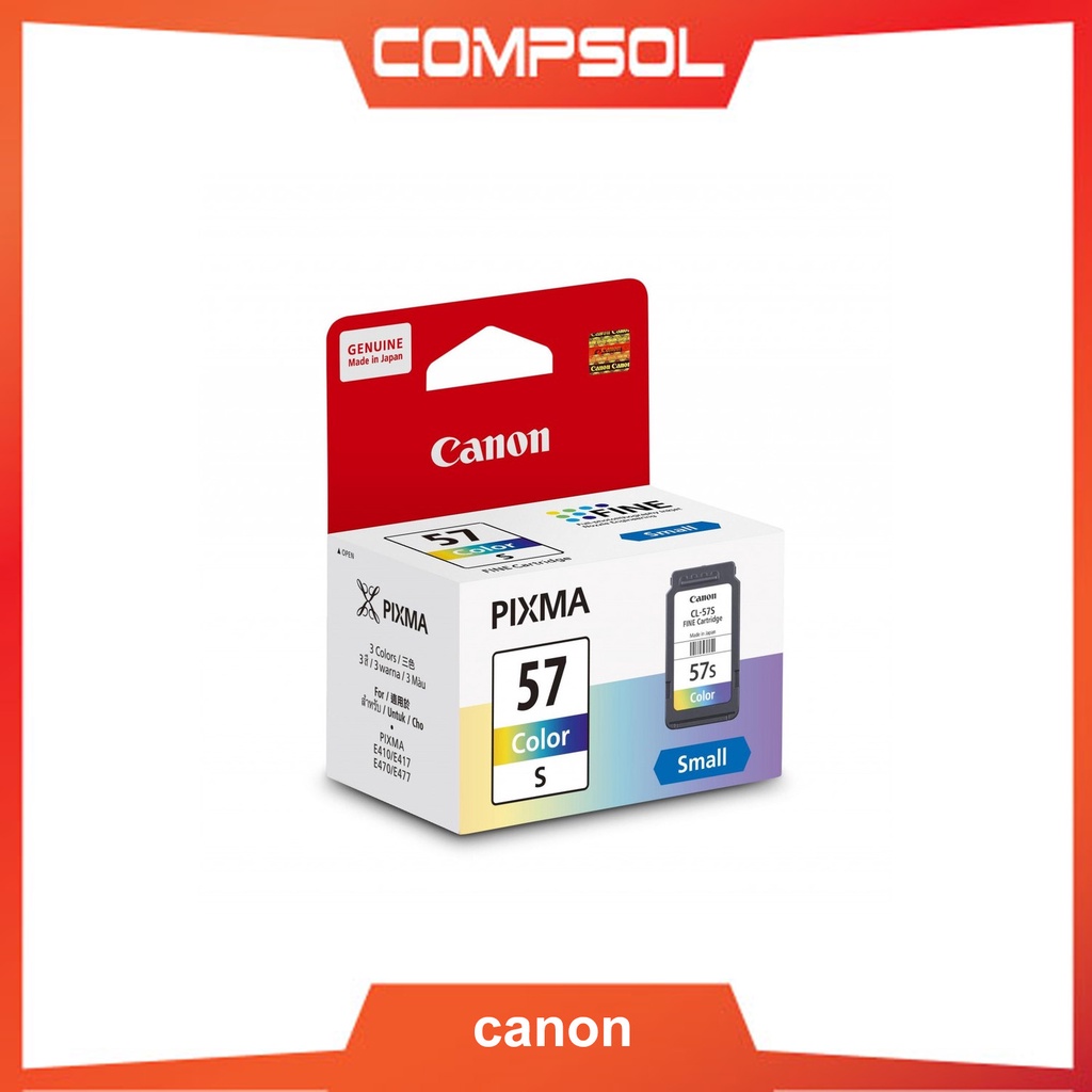 Canon CL57S Ink Cartridge 8.7ML Colour Support Model: E3170, E3370 ...