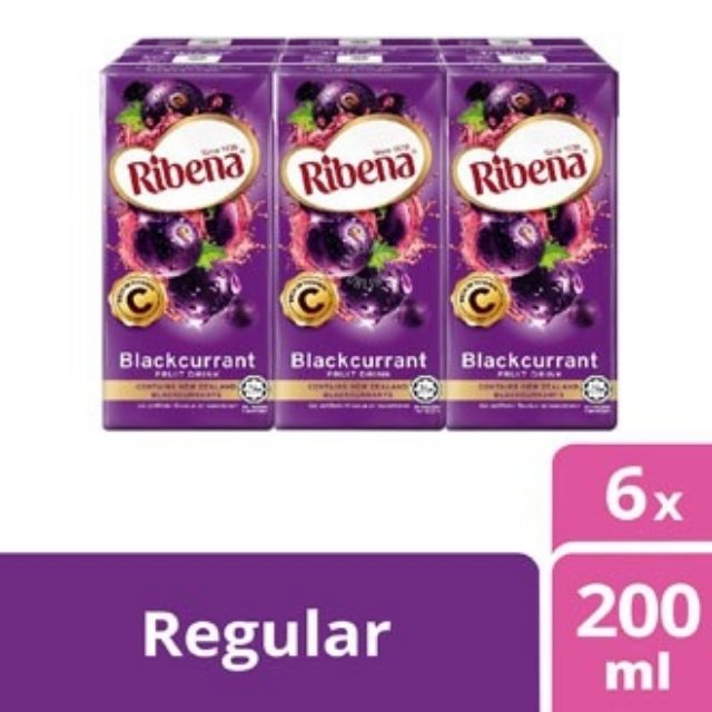 Ribena Blackcurrant Fruit packet drink (200ml x6) | Shopee Malaysia