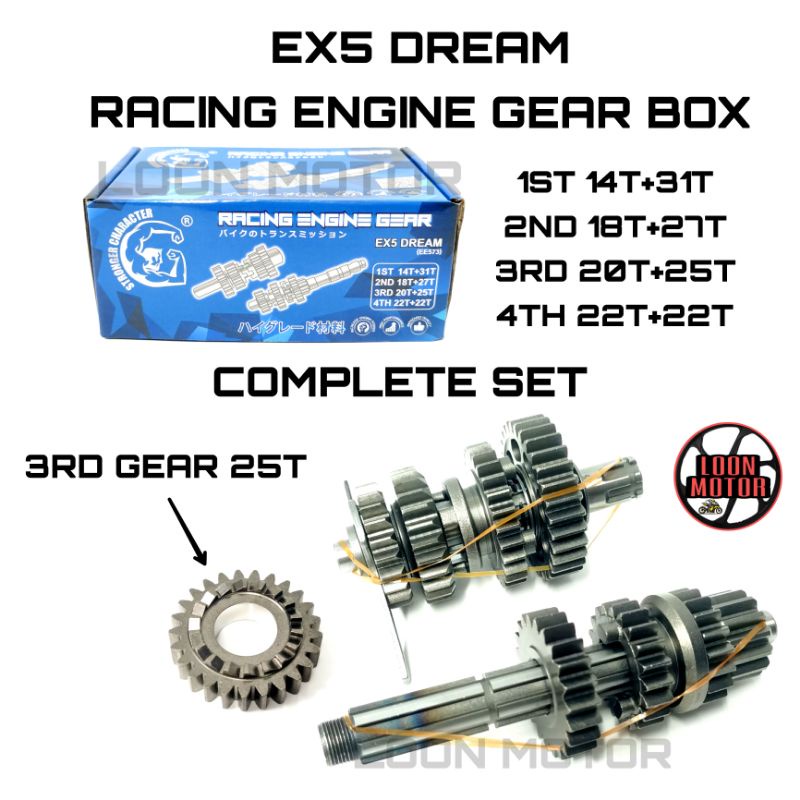 EX5 DREAM RACING GEAR BOX COMPLETE SET - STRONGER CHARACTER | Shopee ...