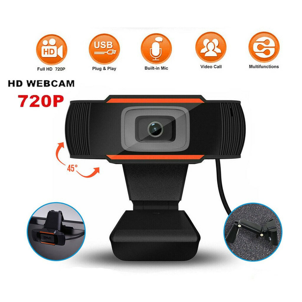 Rotatable 2.0 HD Webcam PC USB Camera Video Recording 720p | Shopee ...