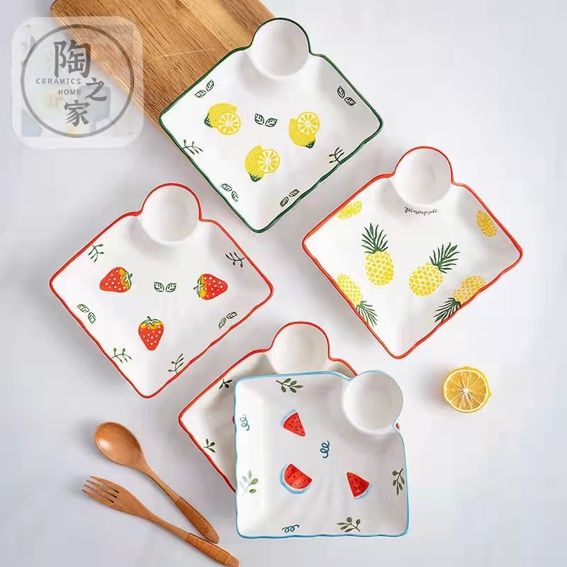 手绘卡通饺子盘 Hand drawn cartoon dumpling plate | Shopee Malaysia