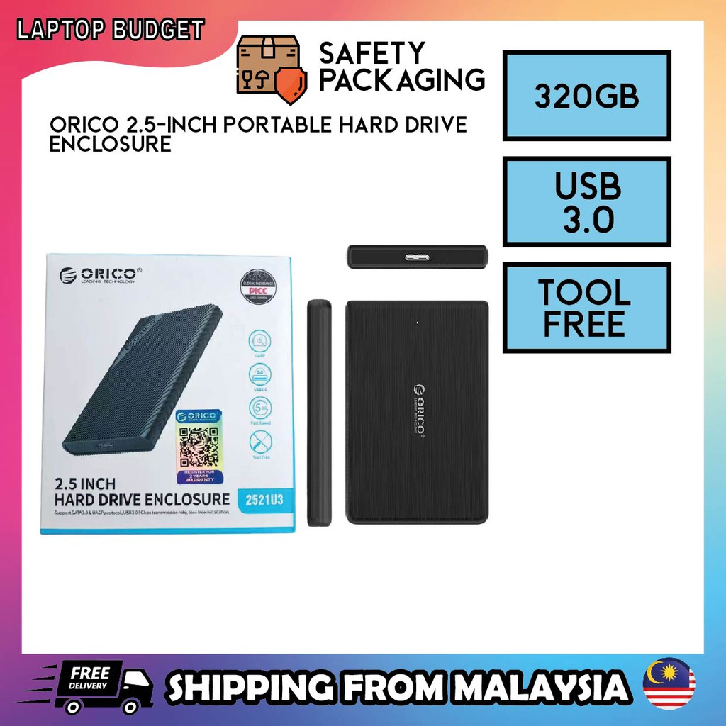 ORICO 320GB EXTERNAL HARD DISK 2.5Inch Portable Hard Drive Enclosure
