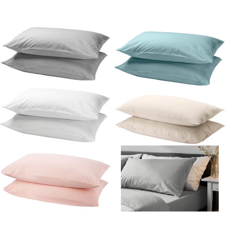 DVALA Pillowcase, light grey / white / light pink / beige / light blue ...
