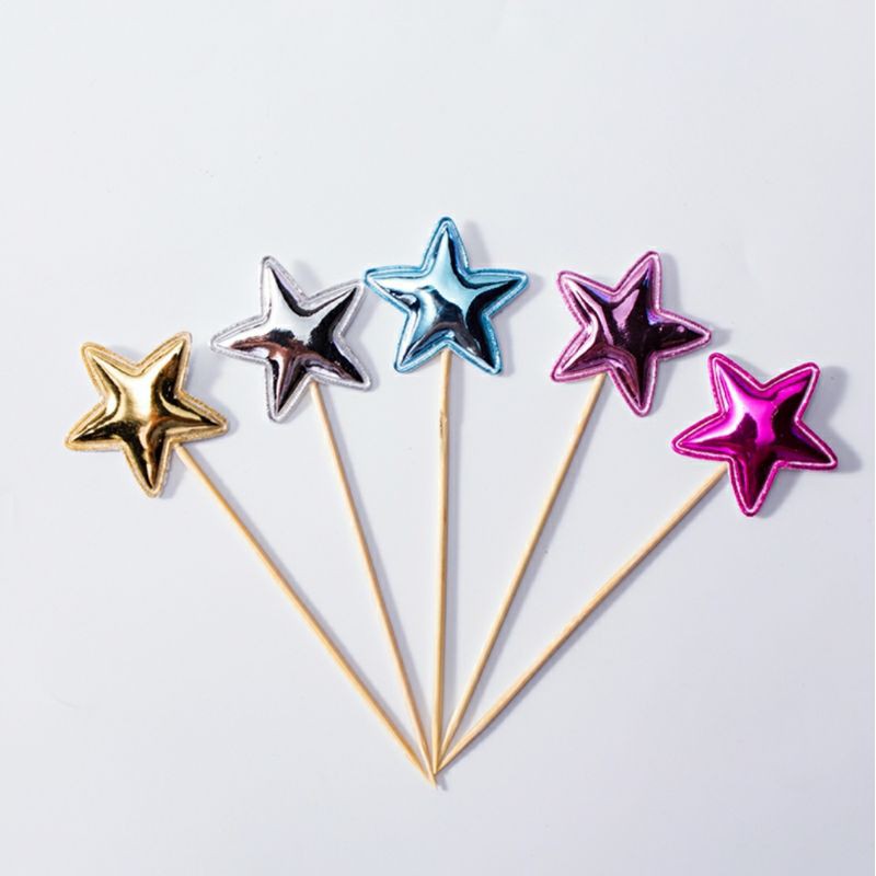 10pcs Star Toothpick Cake Topper Kids Birthday Party Decoration Baking ...