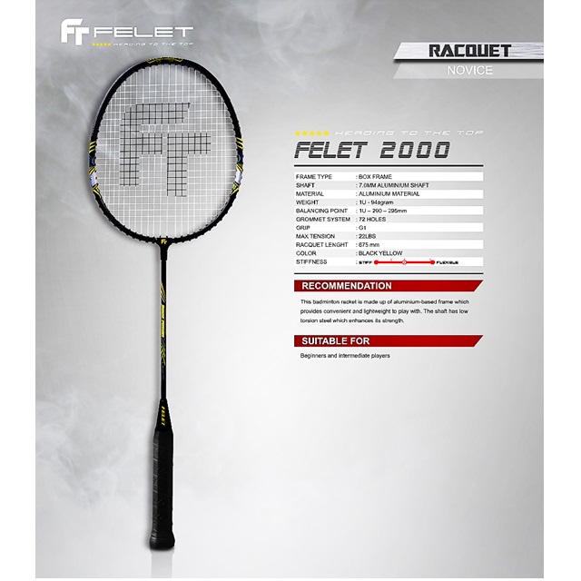 (ORIGINAL) Felet 2000 Power Badminton Racket (1pcs) | Shopee Malaysia