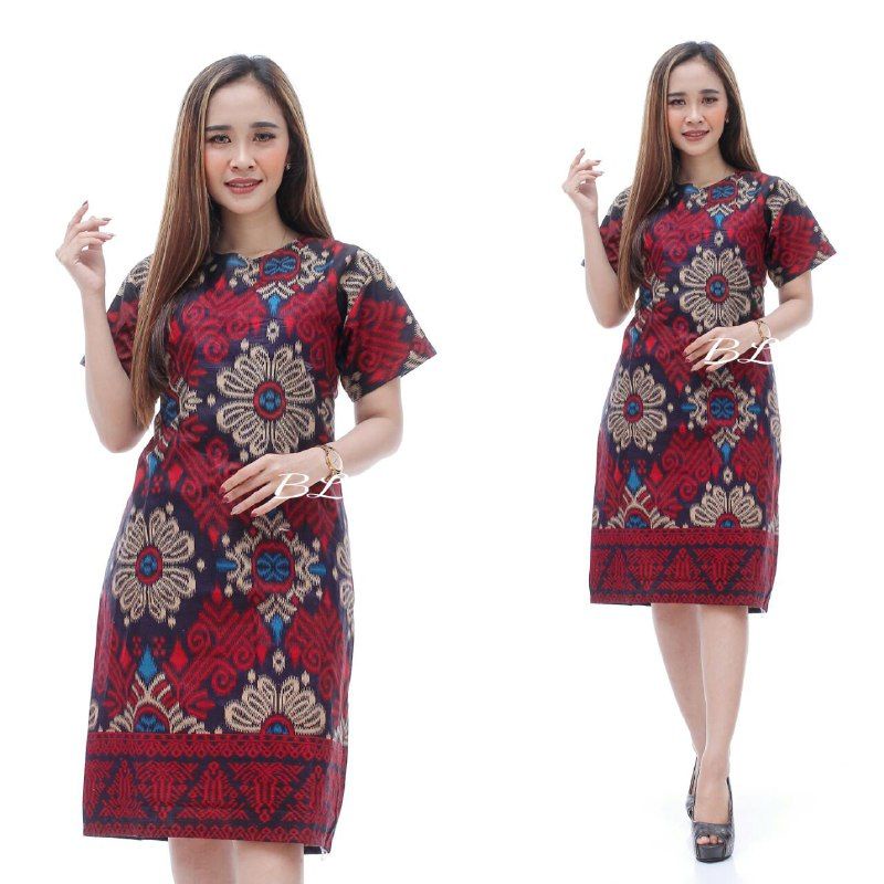 | Women's Short Sleeve BATIK DRESS | Shopee Malaysia