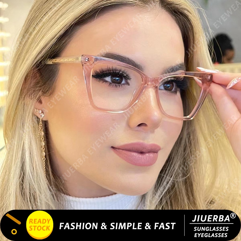 Jiuerba Western Fashion Tr90 Retro Cat Eye Anti Blue Light Eyeglasses