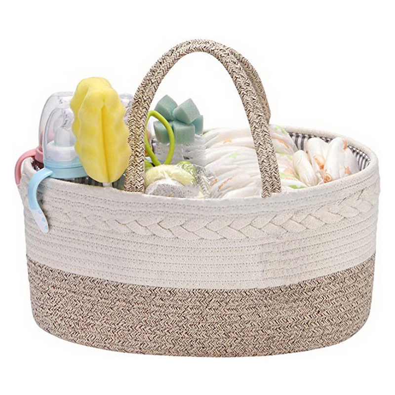 Baby Diaper Storage Box 100% Cotton Rope Baby Room Diaper Basket Diaper ...