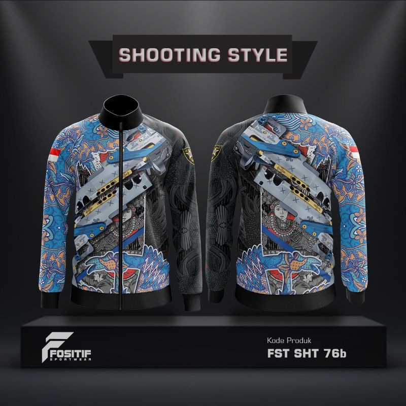 Zipper Jacket Shooting Shooting Ipsc ,Issf, Shooter Cz (Exclusive Batik
