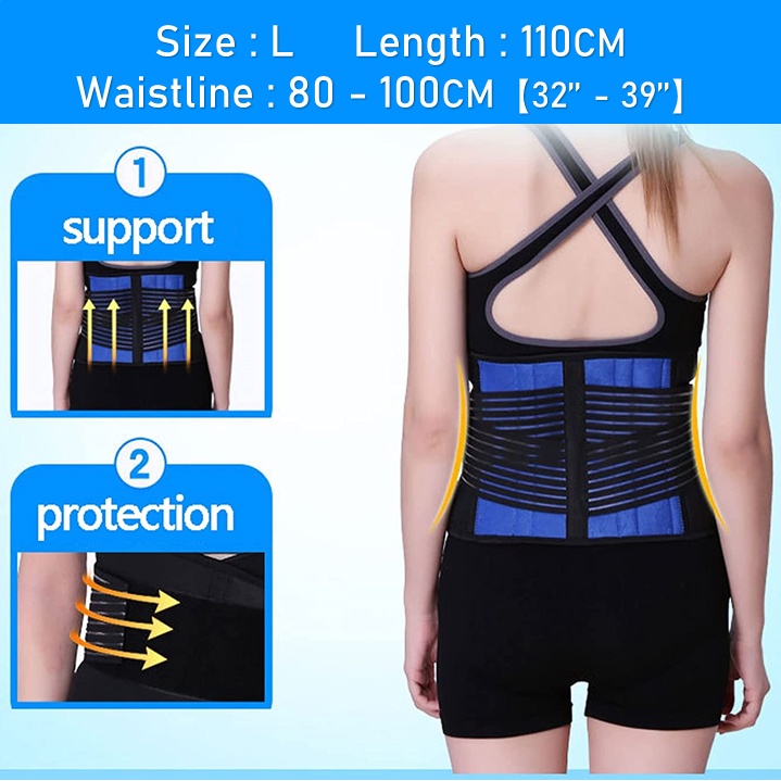 Neoprene Double Pull Lumbar Back Pain Waist Posture Support Belt Bekung ...