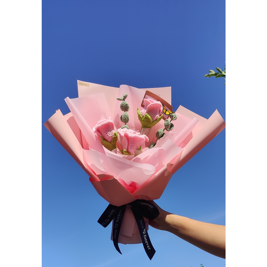 Custom Made Crochet Flower Bouquet Shopee Malaysia