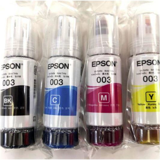 GENUINE EPSON 003 4 Colour CMYK Ink Bottles for Epson 4 Color L Series