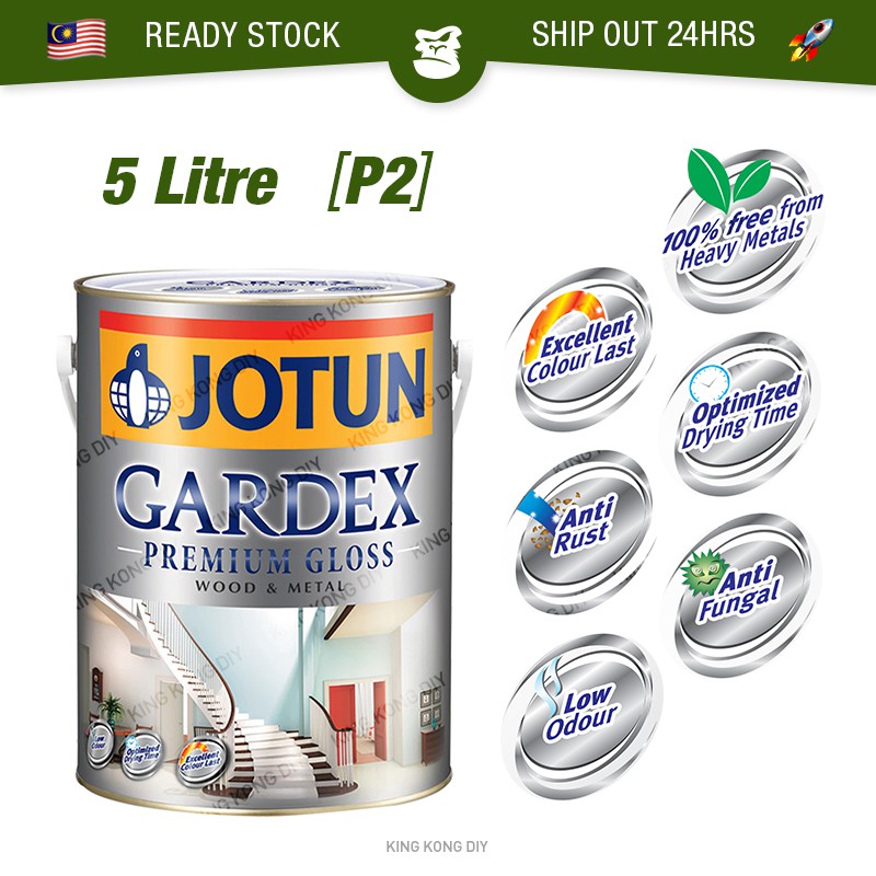 🔥READY STOCK🔥 5L (P2) JOTUN Gardex Premium Gloss Paint Oil Based Wood