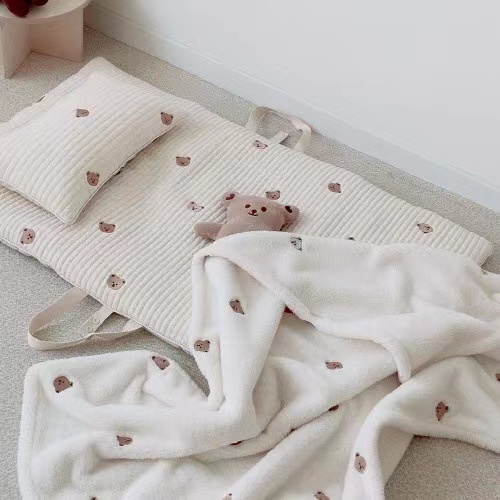 Ins padded baby embroidered cotton breathable nap pad folding portable ...
