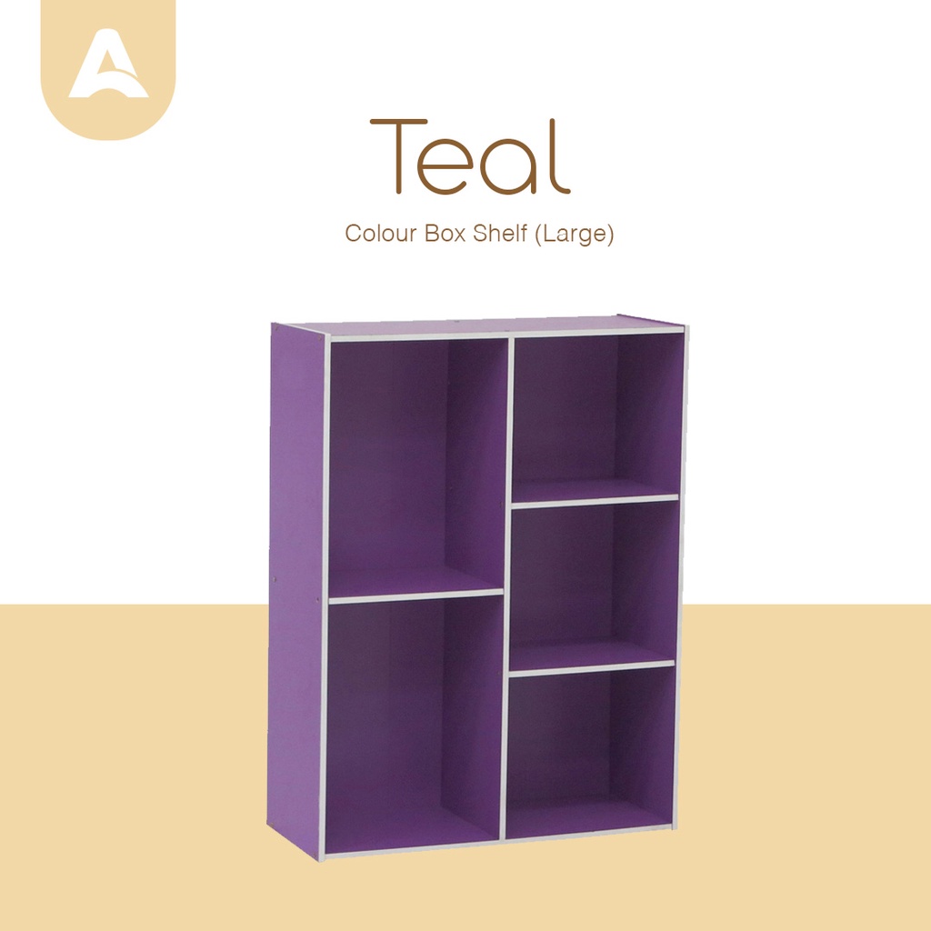 Arturo - Teal Colour Box Shelf (Large) (Purple Colour) | Shopee Malaysia