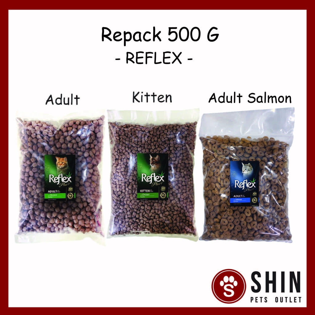 Repack Reflex Plus (Cat Dry Food) Kitten / Adult / Adult Salmon- 500g ...