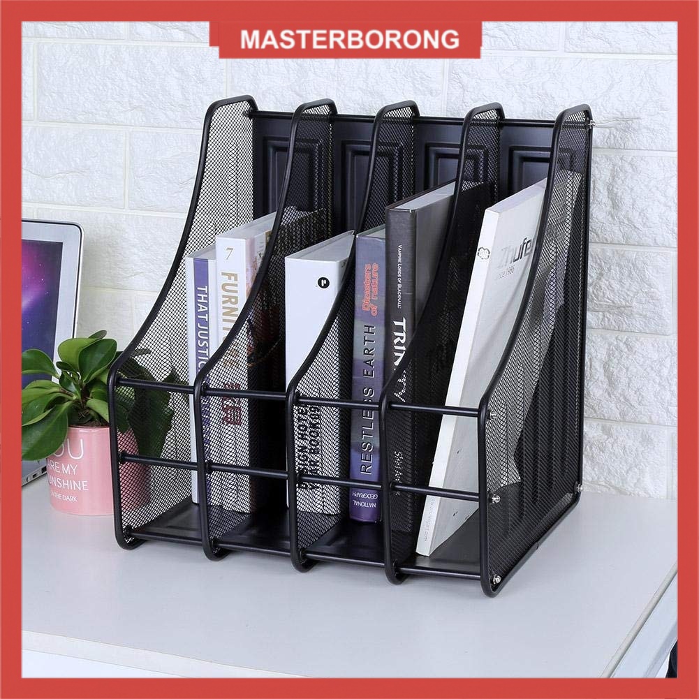 Masterborong 4 Tier Desk Organizer Tray Office Metal Mesh Organizing Files Document Storage 0636