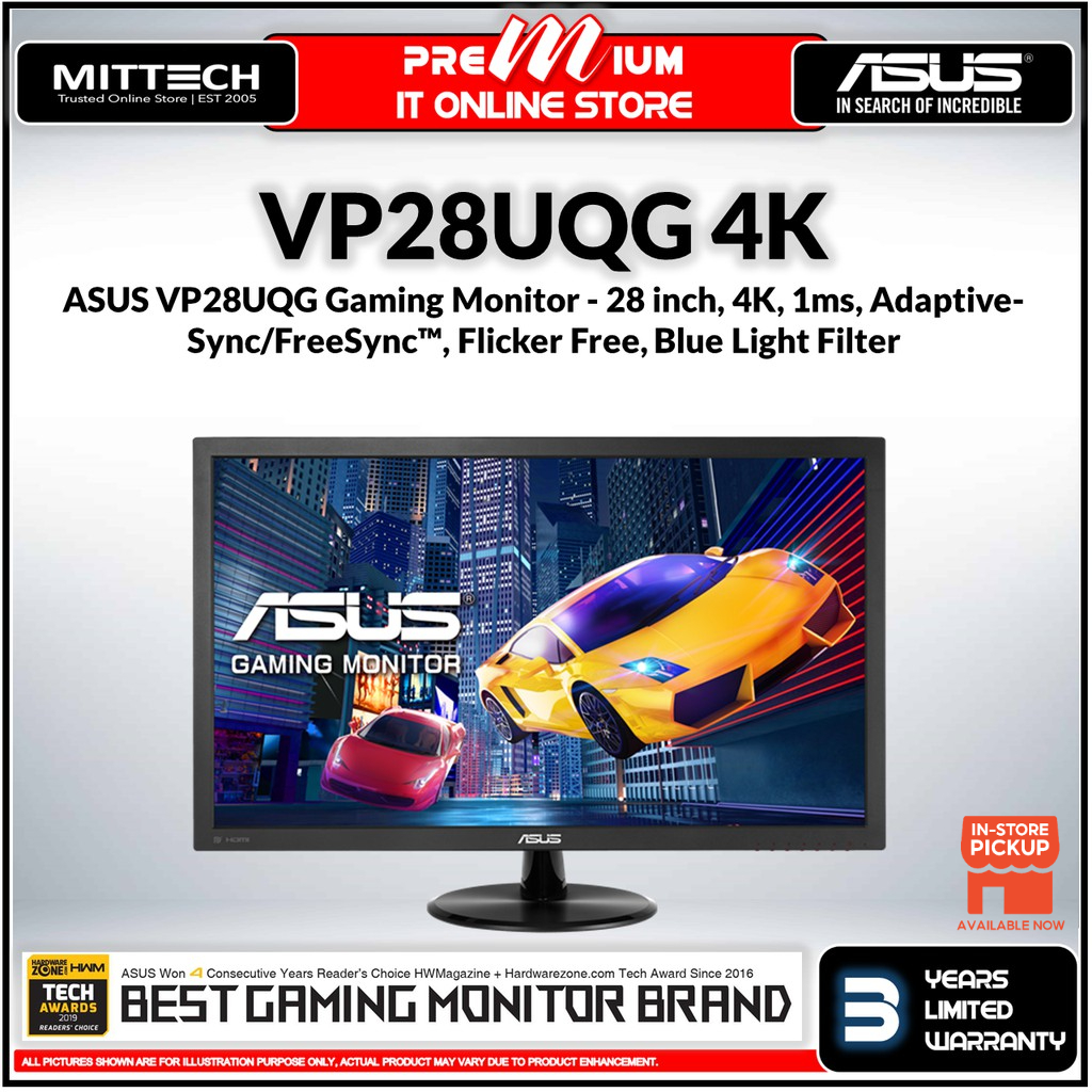 Asus VP28UQG Gaming Monitor - 28 Inch | 4K | 1ms | Adaptive-Sync ...