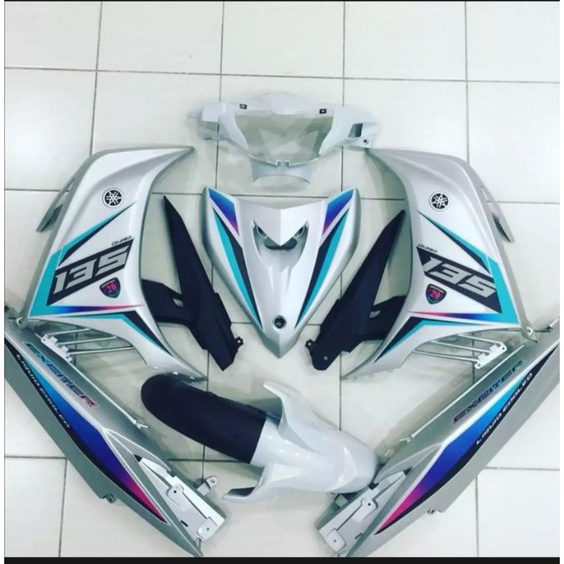 Yamaha LC135 V3 Body Set HLD Racing Silver/White | Shopee Malaysia