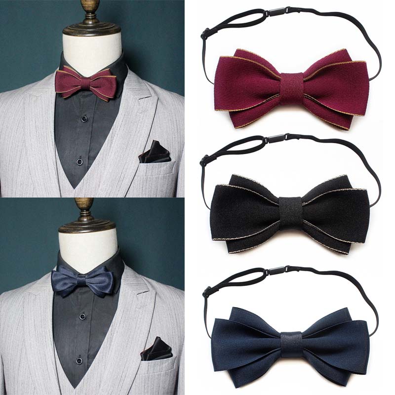 Golden Adjustable Bow Tie Formal Tuxedo Bowtie