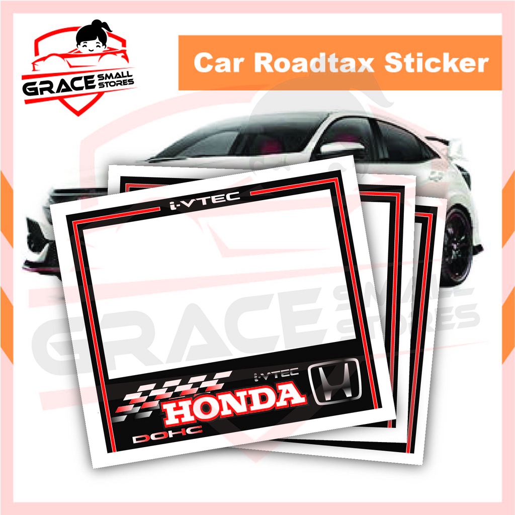 Car Roadtax Sticker Honda Enjoy Honda Racing All Model Ready Stock PVC ...