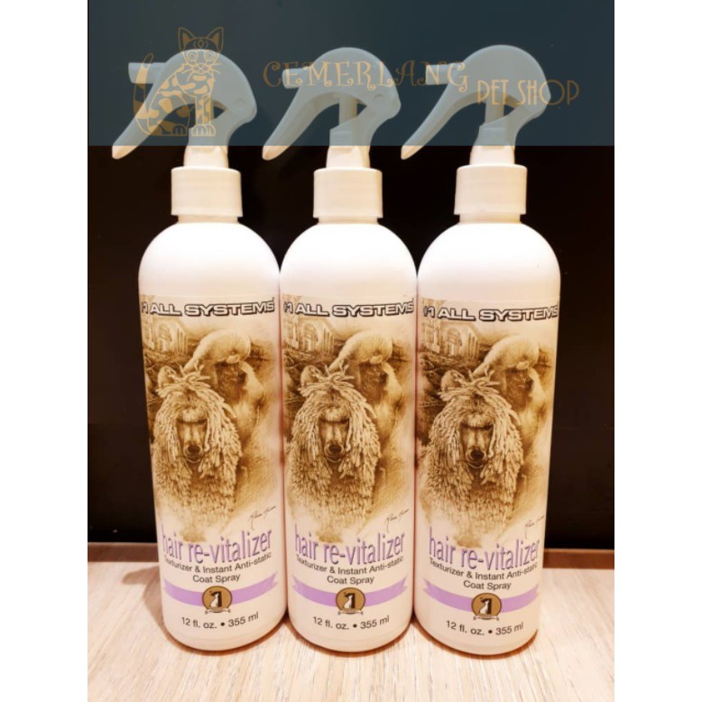 1 All Systems Hair Re-Vitalizer / Anti Static Spray 355ml for Cats and Dogs