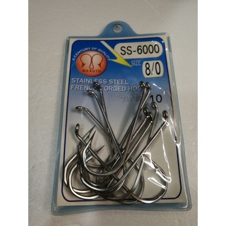 1pk Maruto French Forged Hook SS-6000 Stainless Steel 100pcs Fish Hooks  Choose