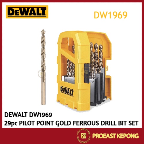 thumbnail image 2 of No-spin Shank Drill DEWALT DW1921 21/64-Inch Pilot Point Drill Bit - Gold Ferrous Oxide Coated Twist Bit Pilot Point Bit 2 of 13