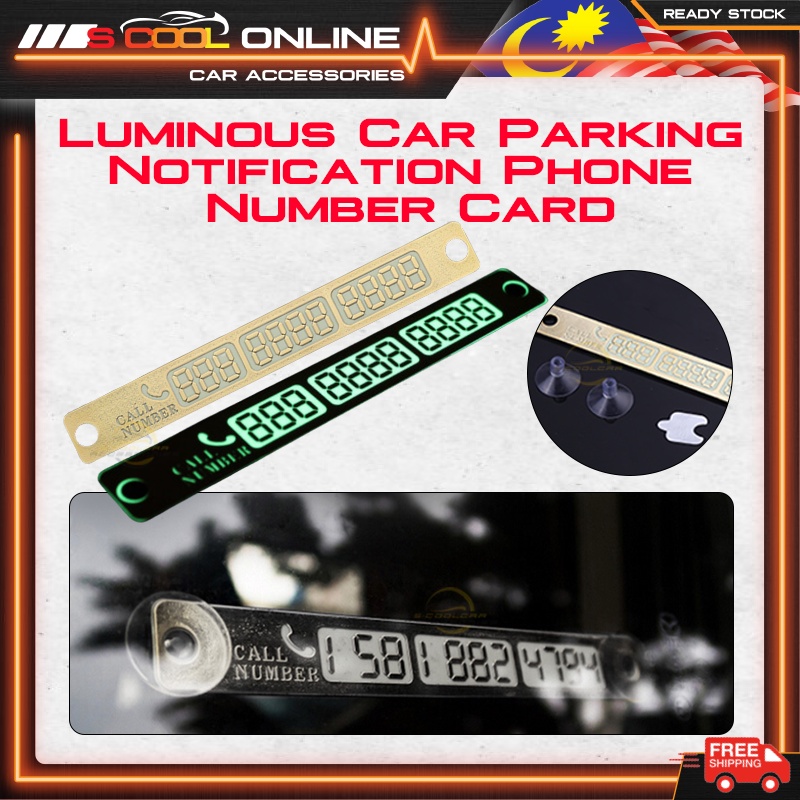🔥READY STOCK🔥CAR PARKING CARD TEMPORARY NOTIFICATION LUMINOUS PLATE