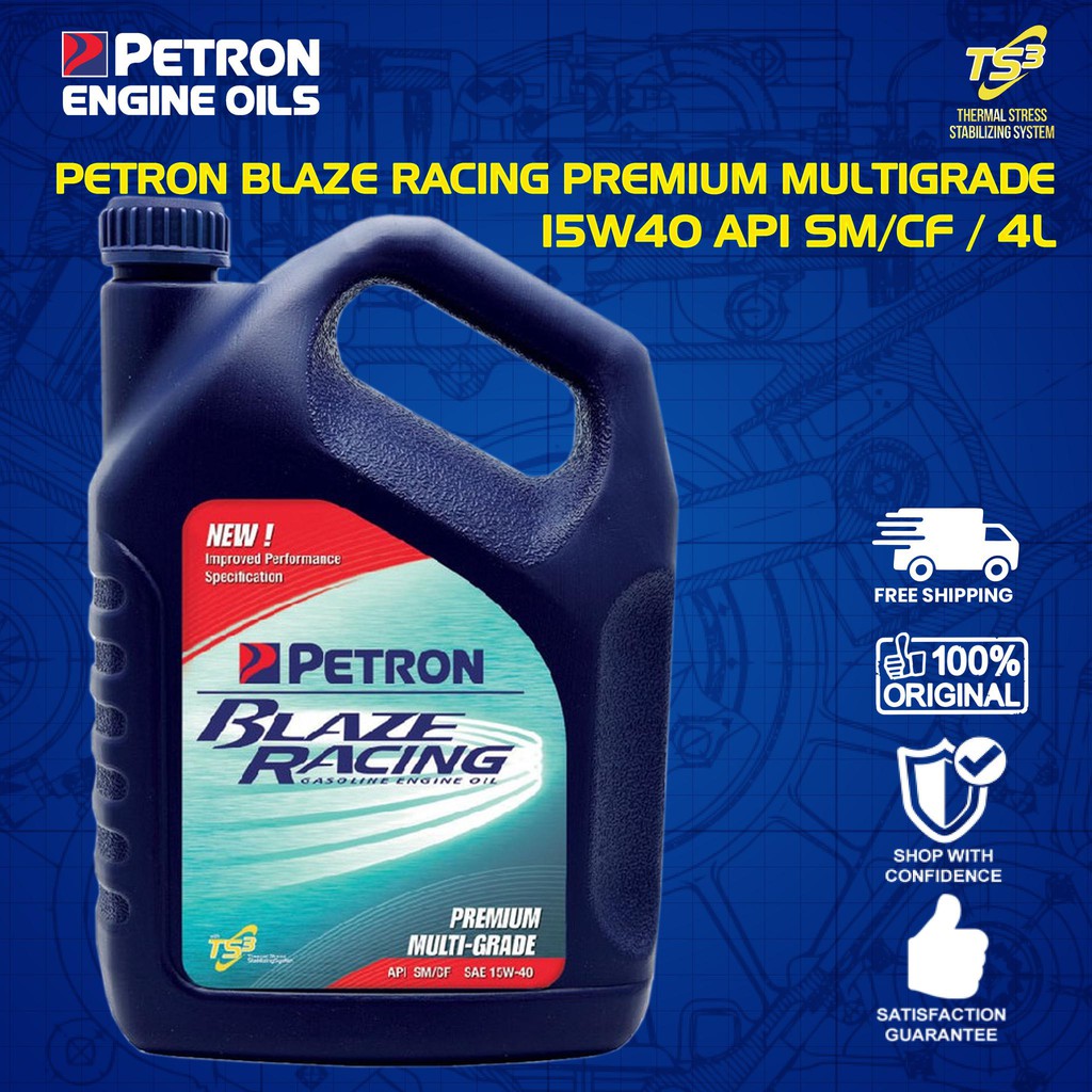 [100% ORIGINAL] Petron Blaze Racing Premium Multigrade (4L) 15W40 ...