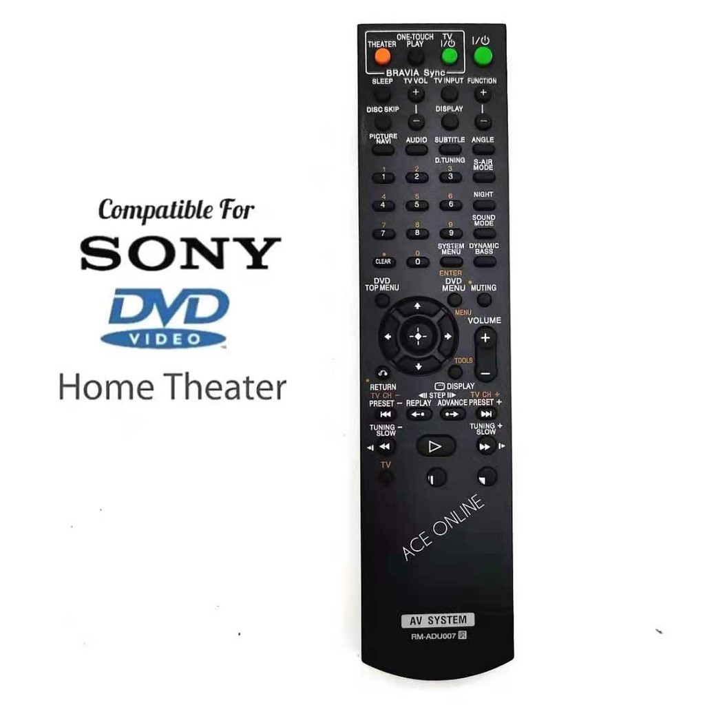 Sony DVD Home Theater AV System Remote Control (RMAAU007) Fit For HCD