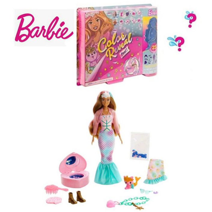 Barbie Color Reveal Peel Mermaid Fashion Reveal Doll Set with 25