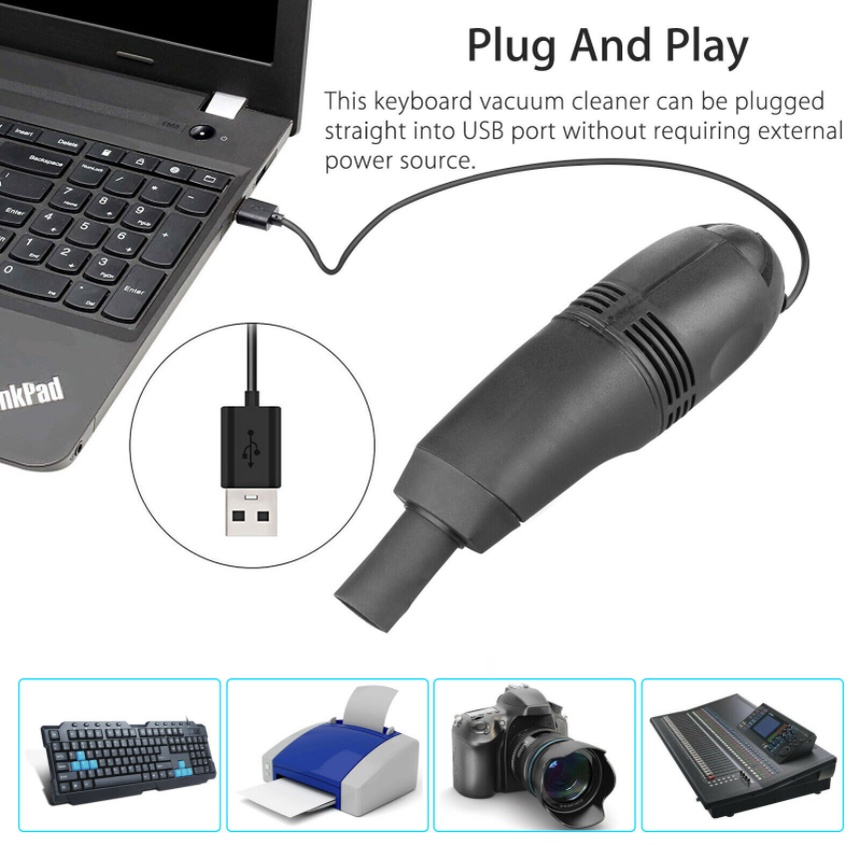 Mini USB Vaccum Keyboard Cleaner PC Laptop Brush Dust Cleaning Kit ...