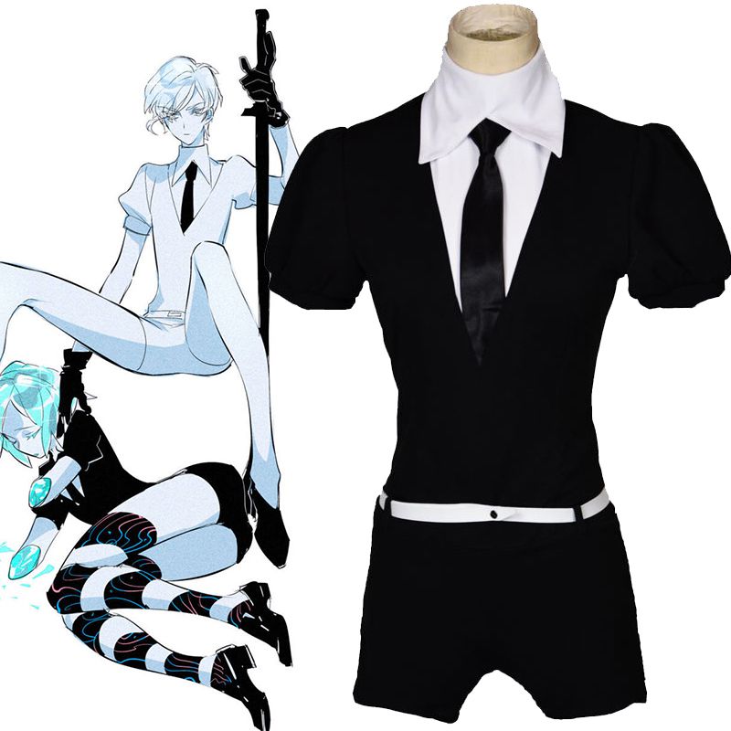 Women Teens Phosphophyllite Costume Gem Suspender Trousers Suit Diamond Outfit for Halloween Cosplay main image 0